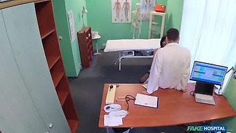 Cheating Housewife Has Sex With Her Doctor Immediately After Her Husband Leaves The House - Fake Hospital